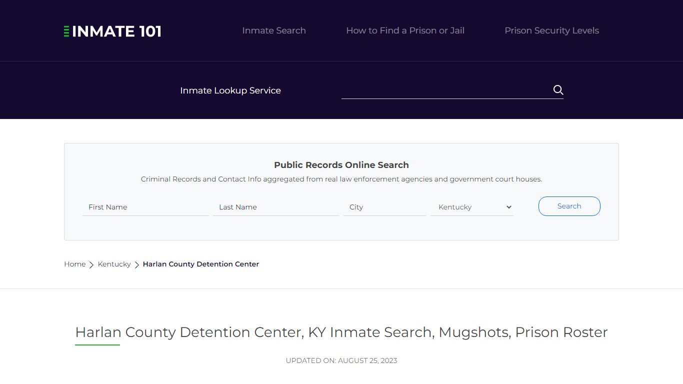 Harlan County Detention Center, KY Inmate Search, Mugshots, Prison ...