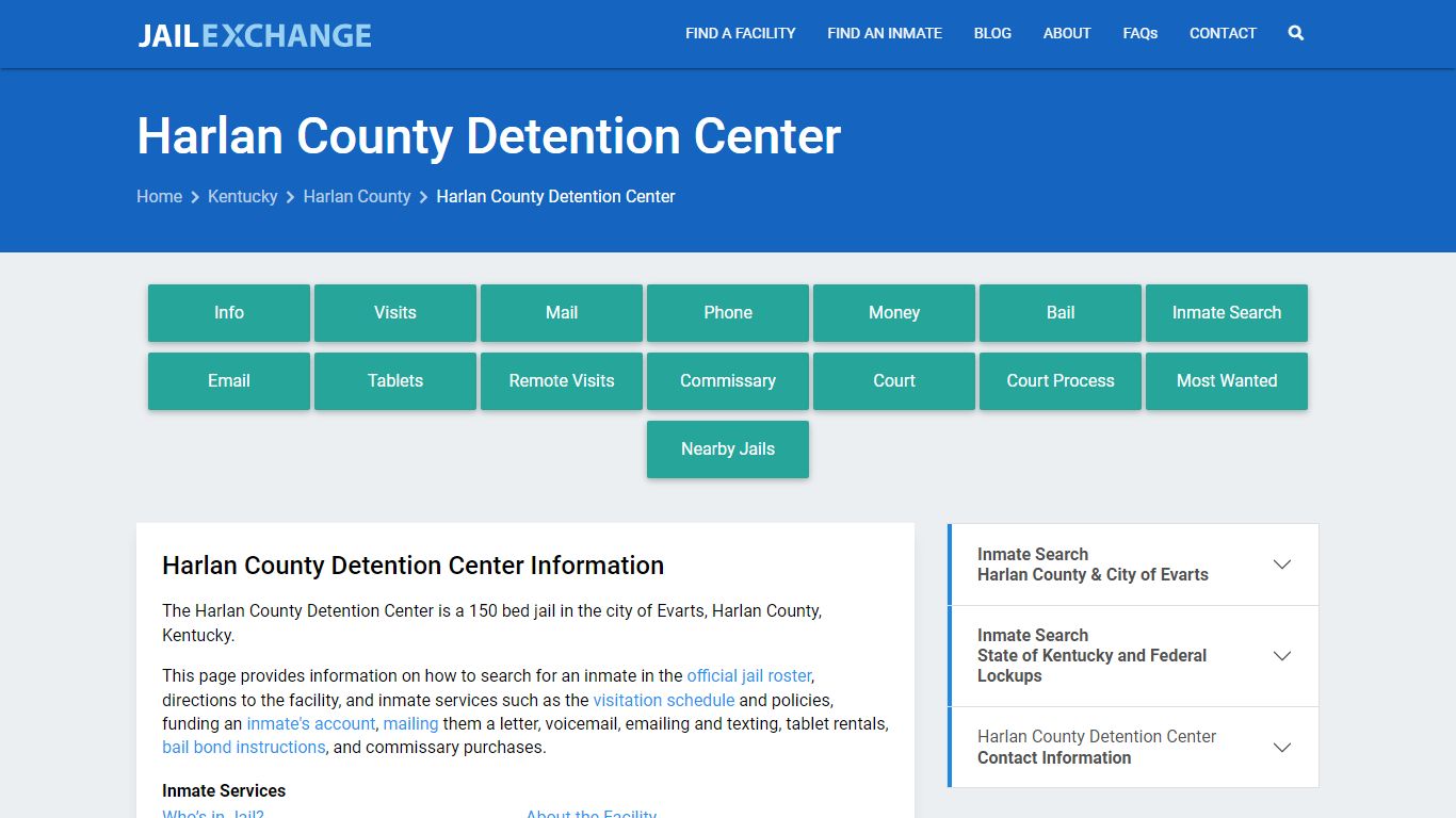Harlan County Detention Center, KY Inmate Search, Information